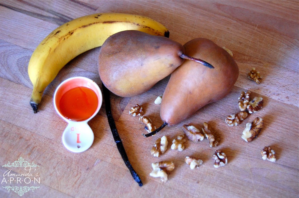 Ingredients for Amanda's Apron Honey Poached Pear Recipe