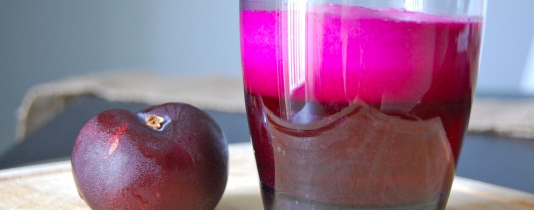 Plum based raw fresh juice recipe from Amanda's Apron