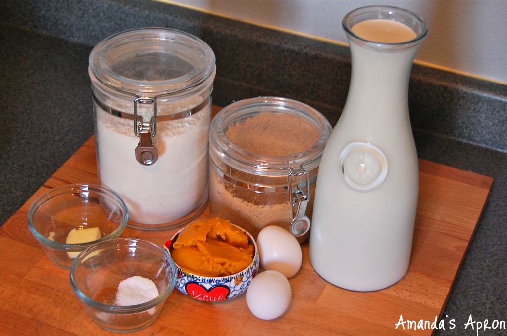 Ingredients for Pumpkin Pancakes by Amanda's Apron